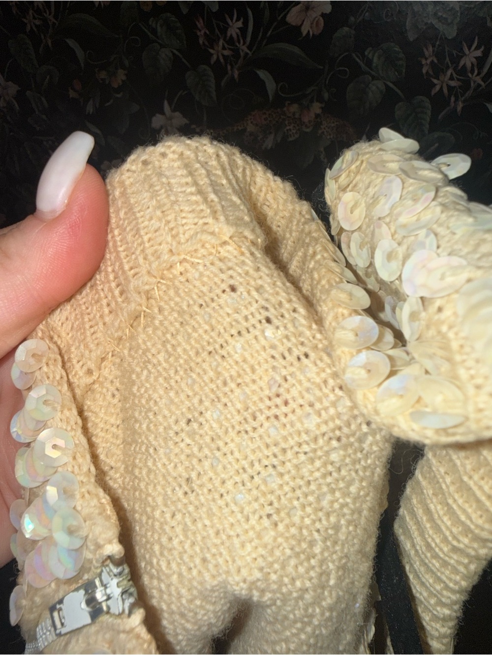 1960s Vintage Sequin Scoop Neck Tank Top - Champagne - Picture 2 of 6